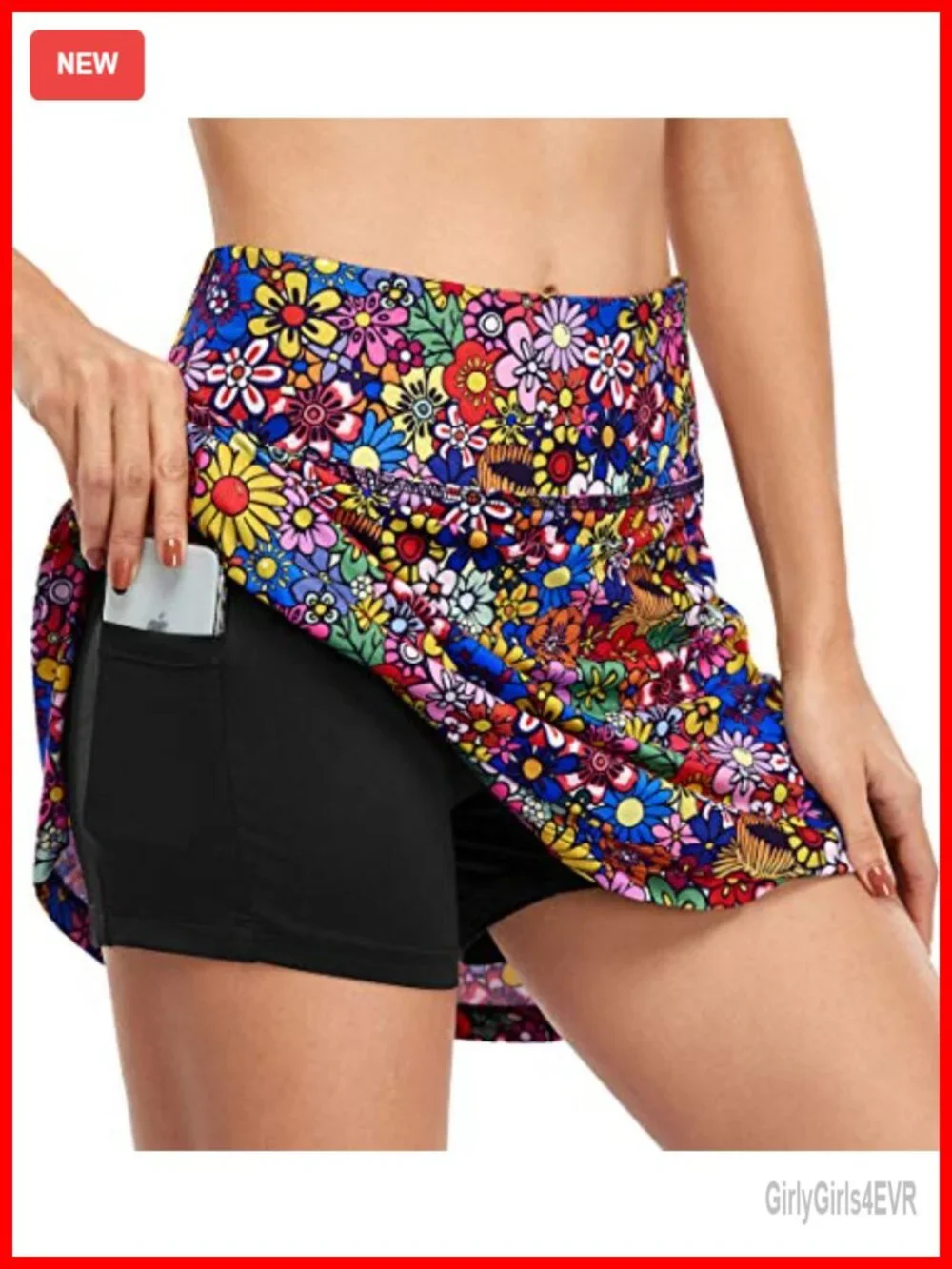 High Waisted Athletic Skort with Built-in Shorts & Pockets